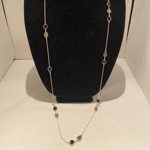 Sterling Silver, Smoky Quartz, & Chalcedony Necklace